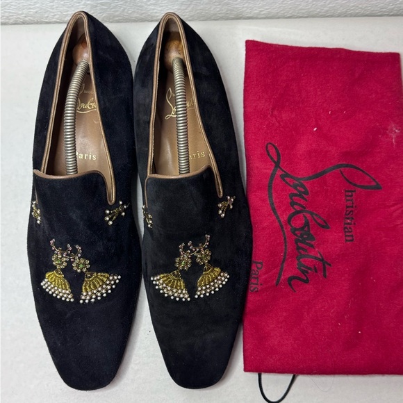 Gorgeous limited addition Christian Louboutin loafers. hand sewn gold tassels - Picture 2 of 8